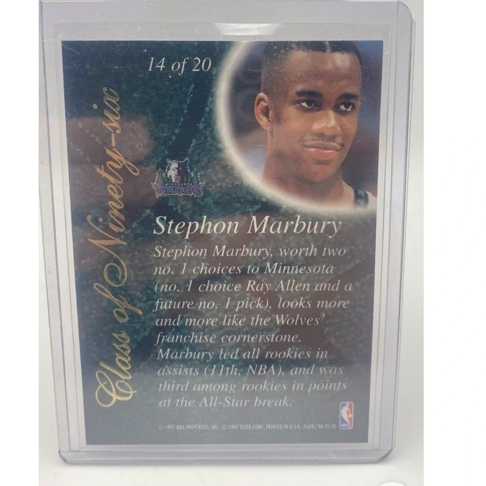 Stephon Marbury 1996-97 Flair Showcase Class of‎ Ninety-Six 14/20 Timberwolves